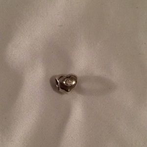 Authentic Pandora sterling silver heart CZ charm